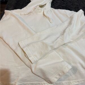 UpWest Womens Pullover Fleece Hoodie Dolman Sleeves Oversized Cream Size Medium